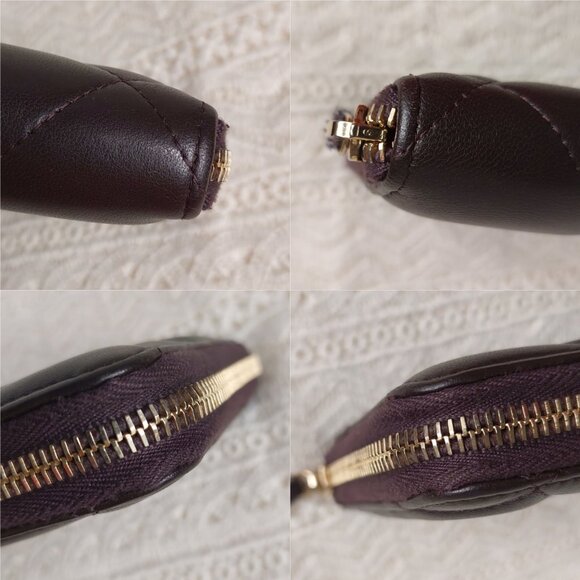 SOLD CHANEL 19 Quilted Lambskin Matelasse Long Zip Around Dark Brown Wallet - Picture 10 of 15